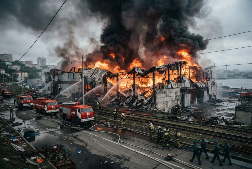 Incendiu major la depozitul DNS din Vladivostok, una dintre cele mai mari rețele de electronice din Rusia Incendiu major la depozitul DNS din Vladivostok, una dintre cele mai mari rețele de electronice din Rusia