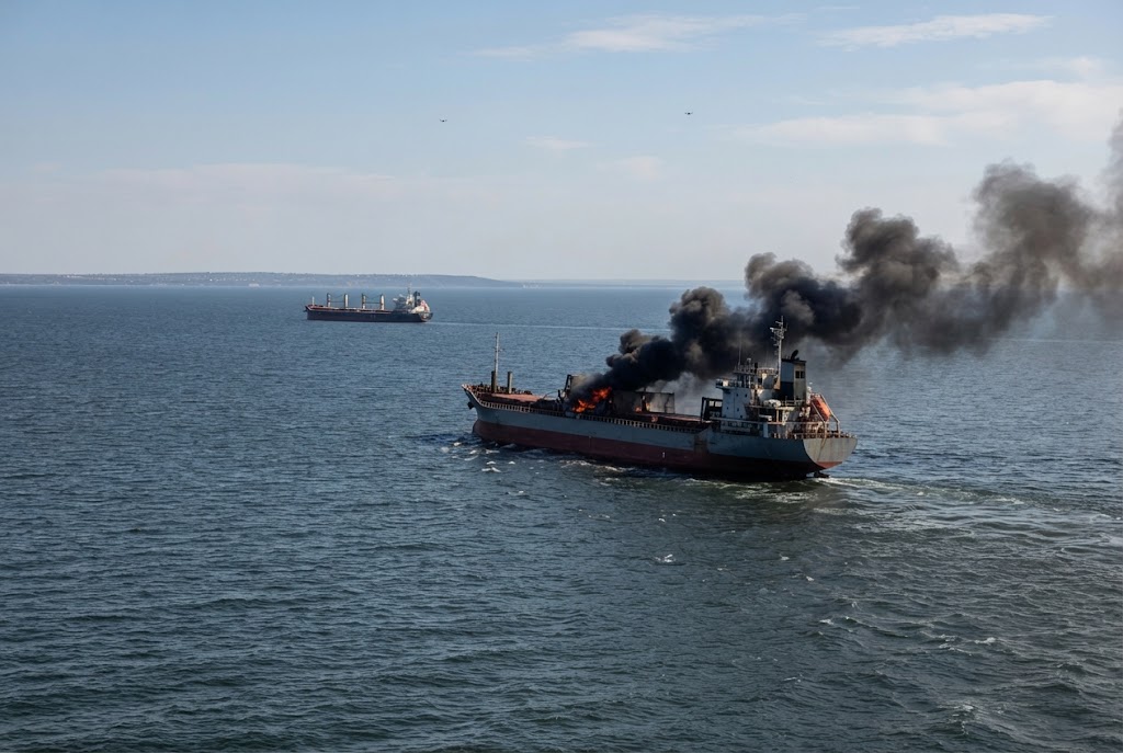 Rusia a lovit două nave comerciale în Marea Neagră, lângă Odesa