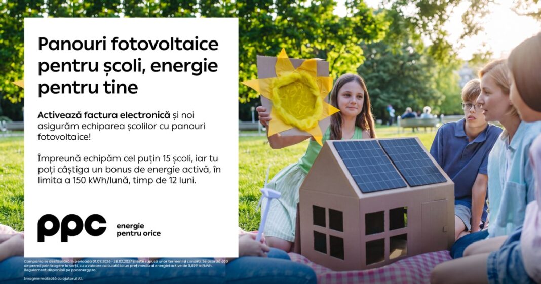 PPC Energie oferă panouri fotovoltaice școlilor pentru activarea facturii electronice
